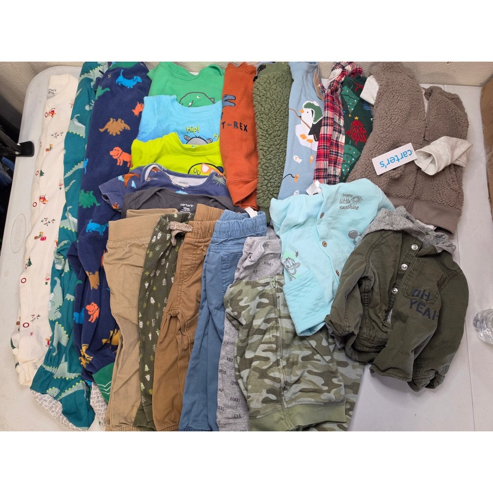 Carters Gap Toddler Boy 18M Clothing Lot 24pc Bundle Jackets Pants Shirts Sleep